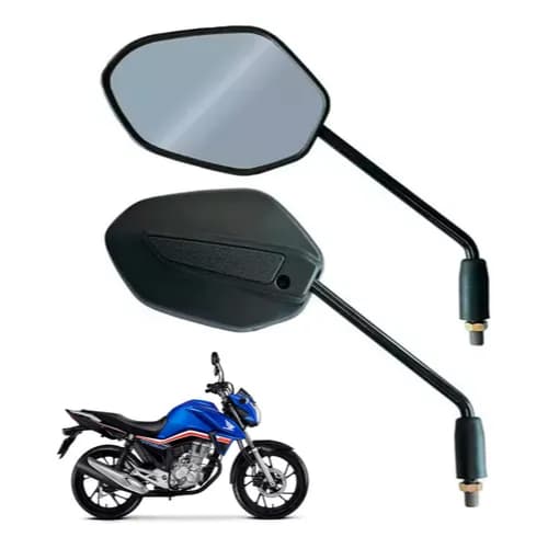 DOIS LADOS ROSCA INVERTIDA - Retrovisor Slyck Titan 160 2018 em diante - Moto - Espelho