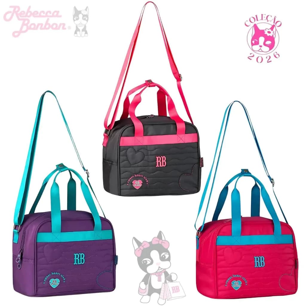 Lancheira Térmica Rebecca Bonbon RB27012 Heart Beats 2026 Cores Clio Style