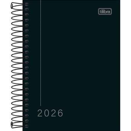 Agenda Espiral Diária 11,7 x 16,4 cm Pepper Preta 2026