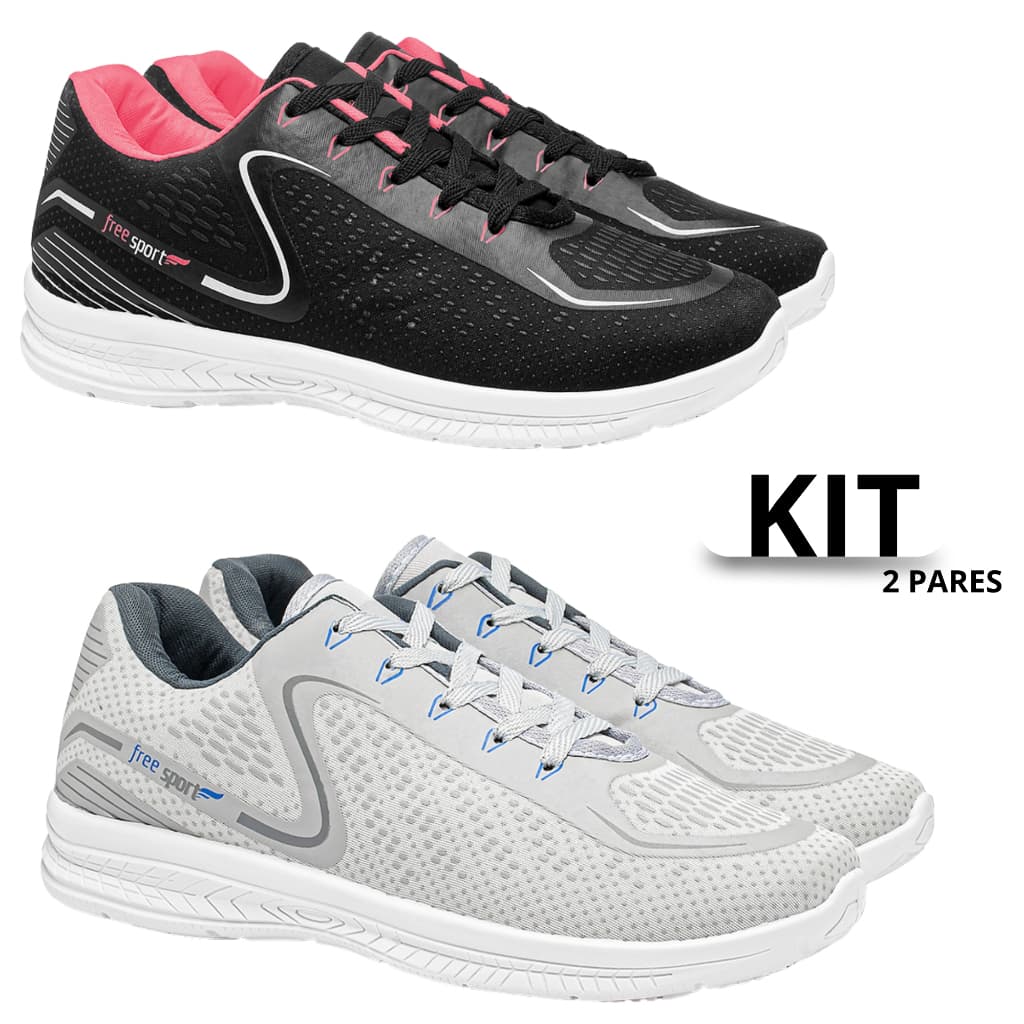 Kit Tenis Masculino Feminino Flexível Esporte