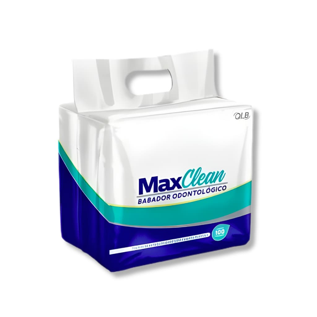 Babador Odontológico Descartável MAXCLEAN Pacote 100Unid - Branco