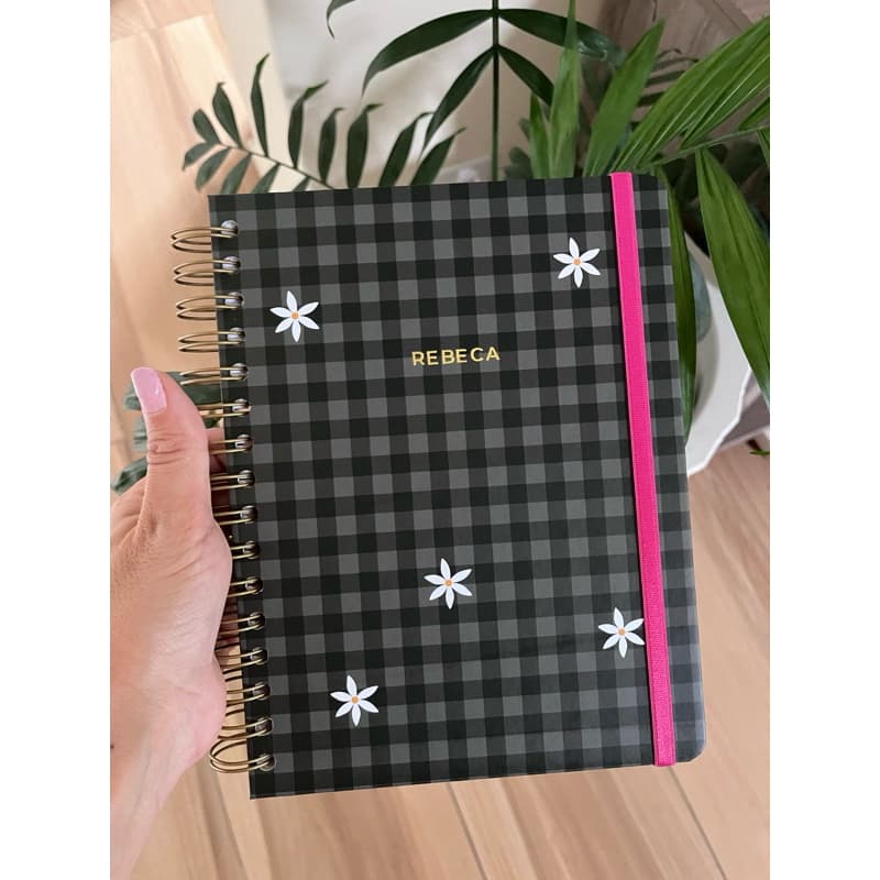 CADERNO SMART PERSONALIZADO COM SEU NOME NA CAPA EM HOTSTAMP | VICHY V. FLÔR | TAMANHO COLEGIAL | FOLHAS REPOSICIONÁVEIS