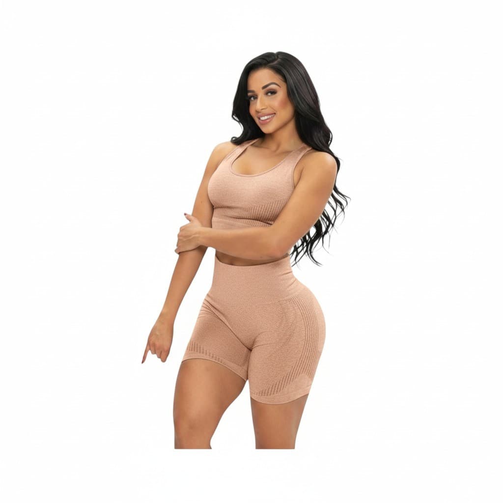 Conjunto Short Empina e Modela Bumbum Sem Costura Shortinho Curto De Academia Moda Fitness Feminina