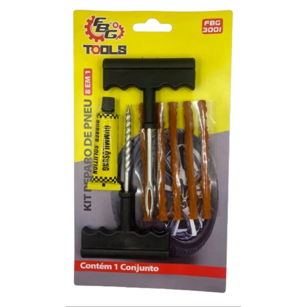Kit Reparo Pneu Profissional Carro/moto Mais 5 Macarrão Gratis