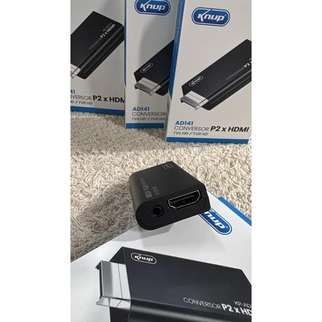 Conversor P2 para HDMI – Entrada Áudio P2 Saída HDMI / TV HD Full HD