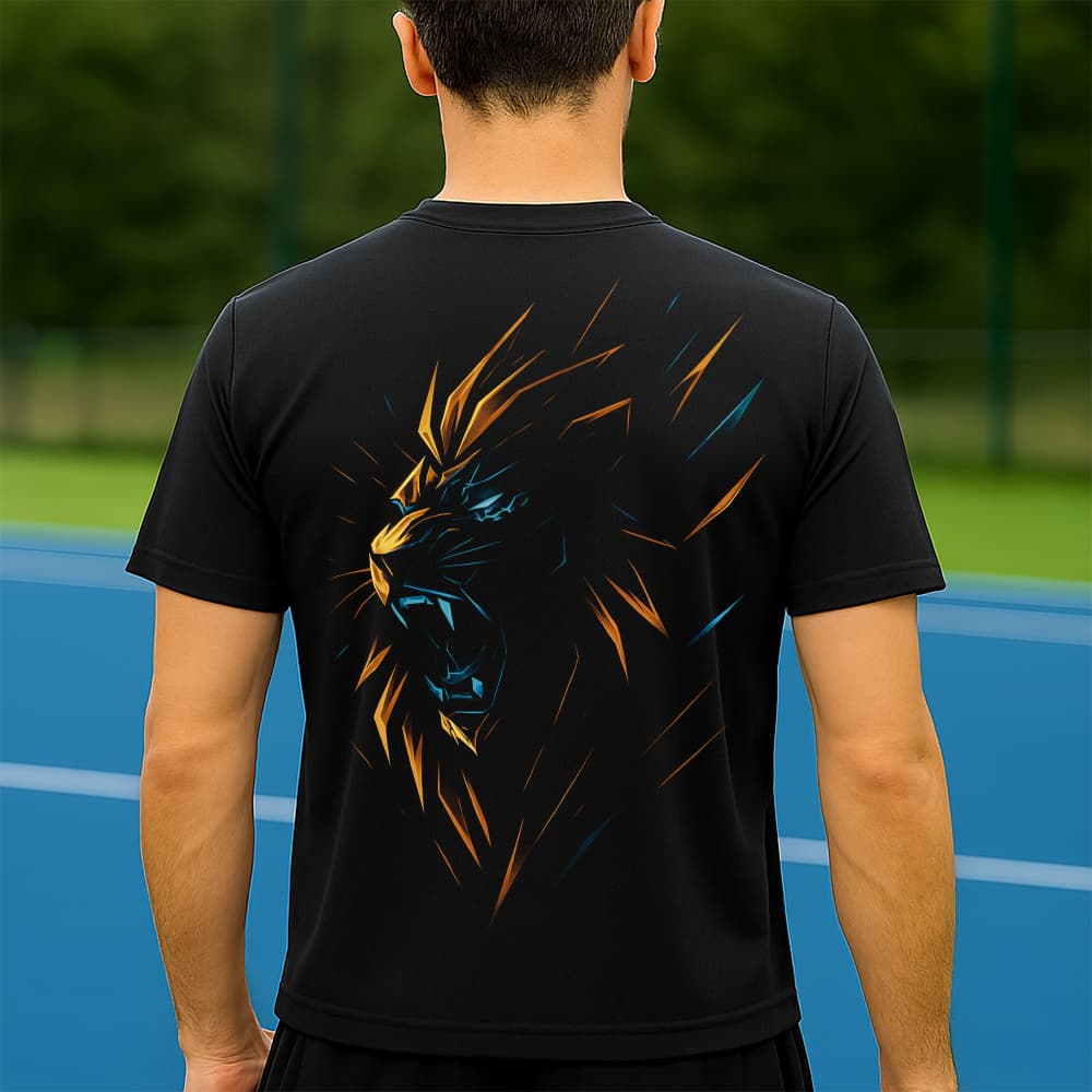 Camiseta Dry Fit Masculina Estampada Leão Risco P ao GG Leve Respirável Academia Treino