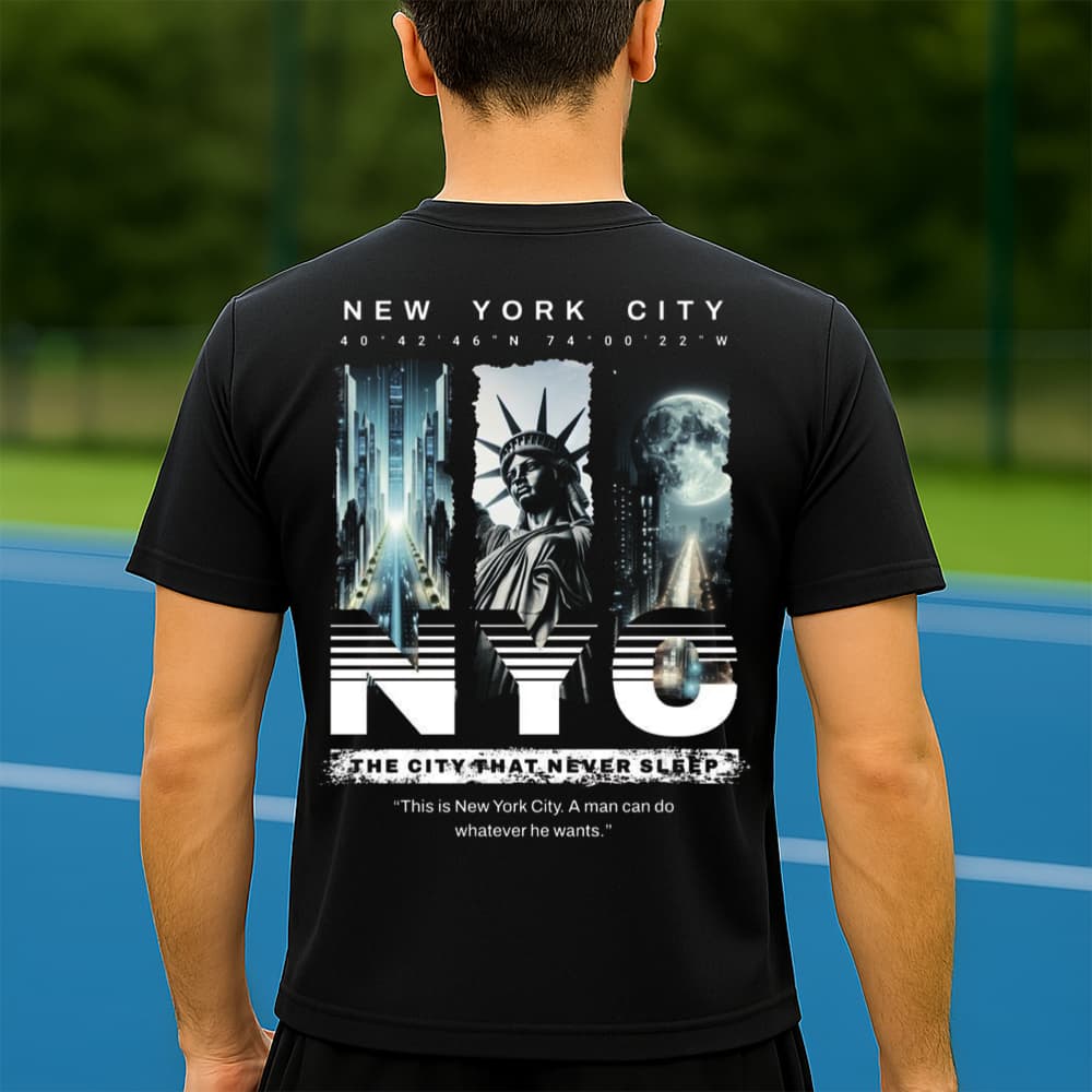 Camiseta Dry Fit Masculina Estampada Nova Iorque P ao GG Leve Respirável Academia Treino