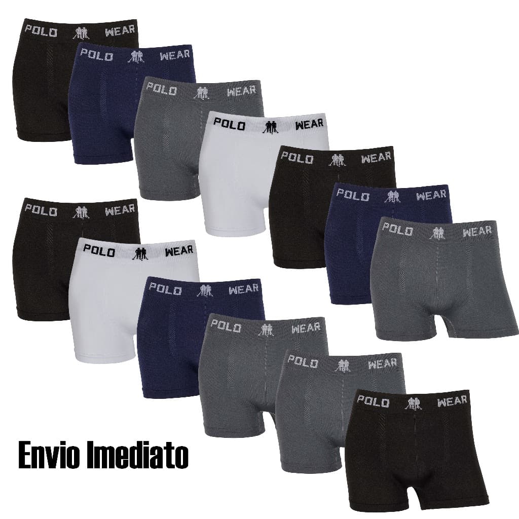 Kit 6 ou 12 cuecas  boxer Polo Wear Originais Microfibra confortáveis