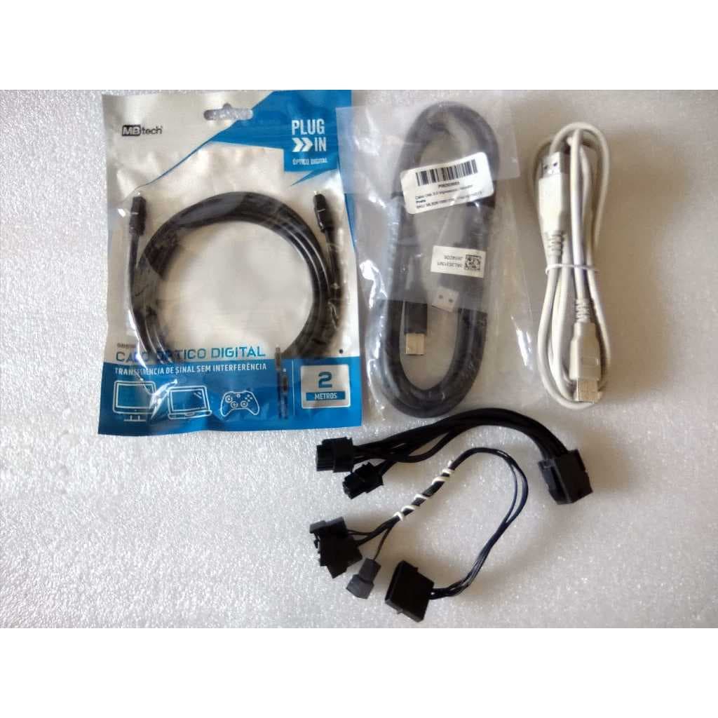 Kit Cabo Optico Cabo Imp 3.0 Extensão Atx8 + 4 12v Cooler