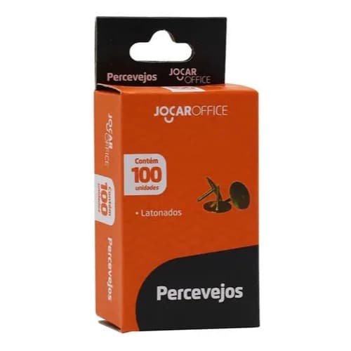 Percevejo Tachinha Latão Fixar Papeis Jocar Office Caixa com 100 Peças