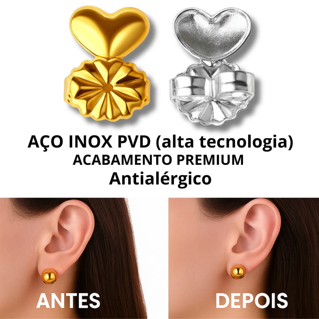 Tarracha magica Aço Inox - Tarraxa Mágica levanta brinco orelha antialérgica