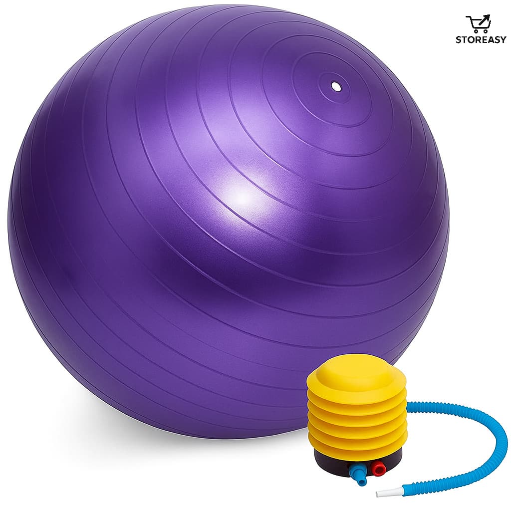 Bola De Ginastica Suiça Com Bomba de Encher 75 Cm Yoga Pilates Alongamento Treino Até 200kg