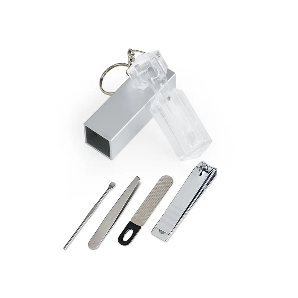 Chaveiro Kit Manicure 4 Peças Prata