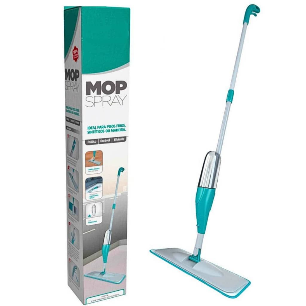 MOP Spray PRO Magico Com Reservatorio Rodo De Limpeza Esfregão + Refil Microfibra Limpa Seca
