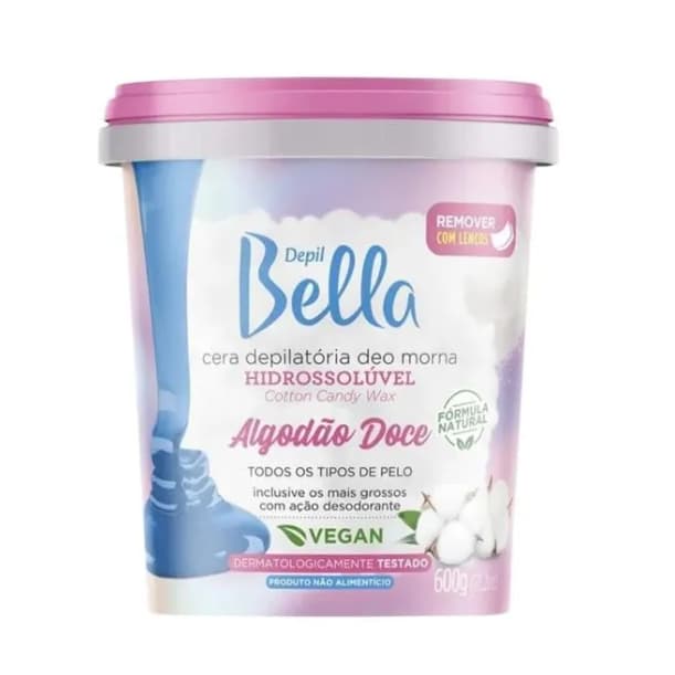 Cera Depil Bella Hidrossolúvel Algodão Doce 600g