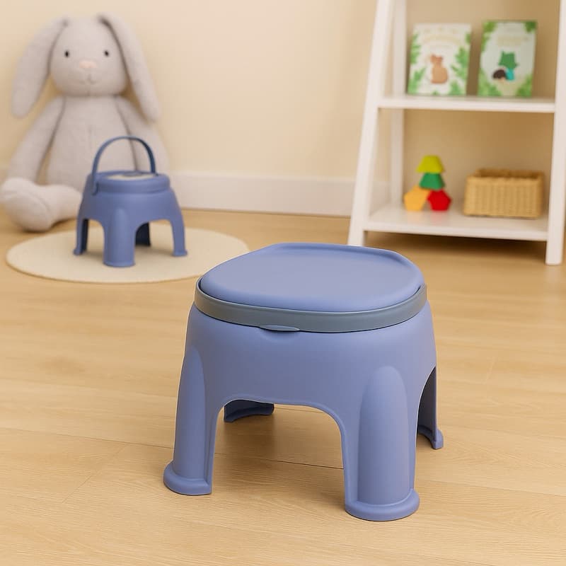 Banqueta Infantil Astronauta com Alça Banco de Plástico Resistente para Crianças 22x22x19,8 cm