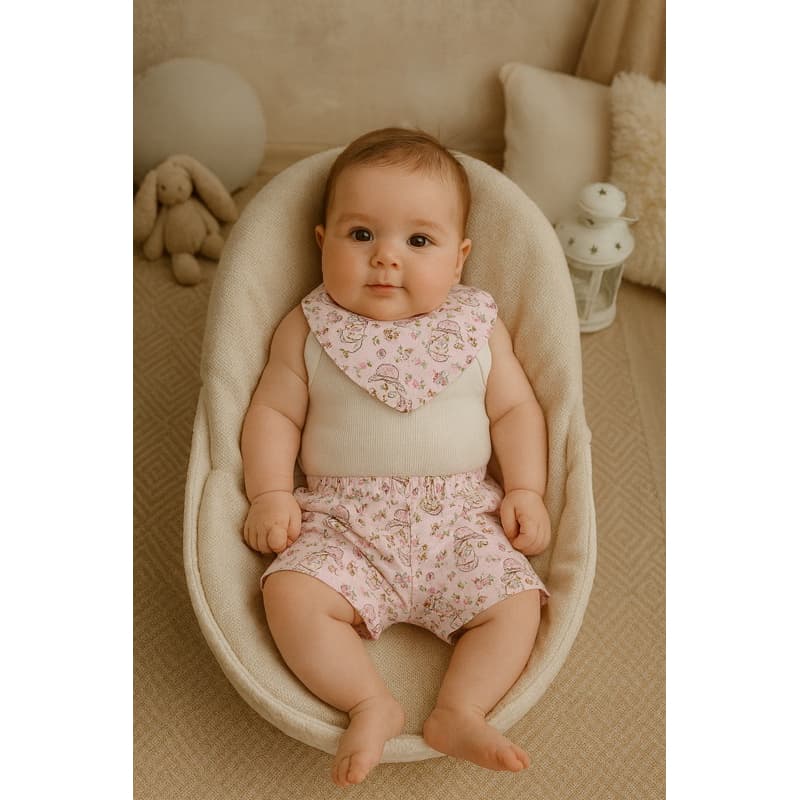 Conjuntinho de shorts, body + babador bandana Kit body bebê Conjunto body bebê