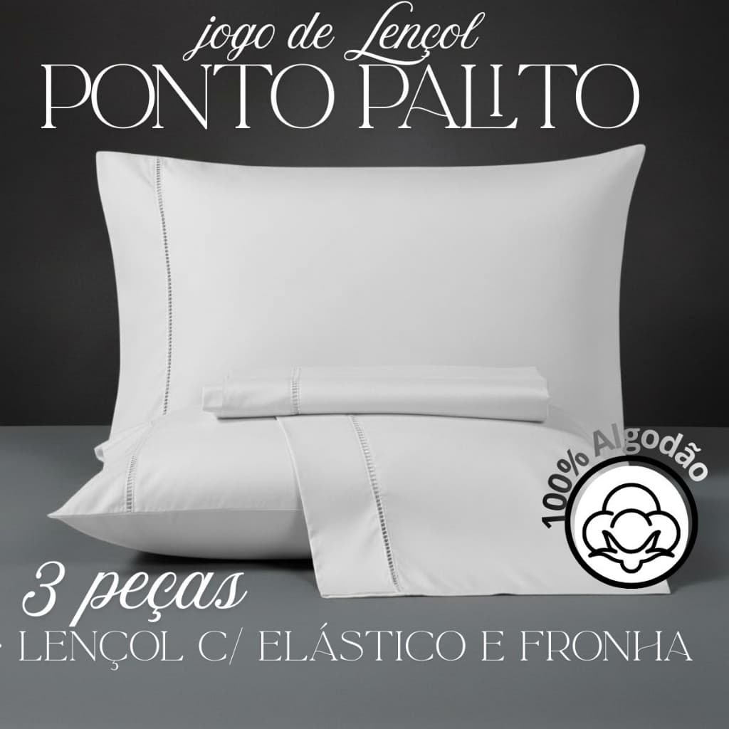 Jogo de Lençol King Queen Casal Solteiro Casa E Pet Elegance 100% Algodao 200Fios Com ELASTICO