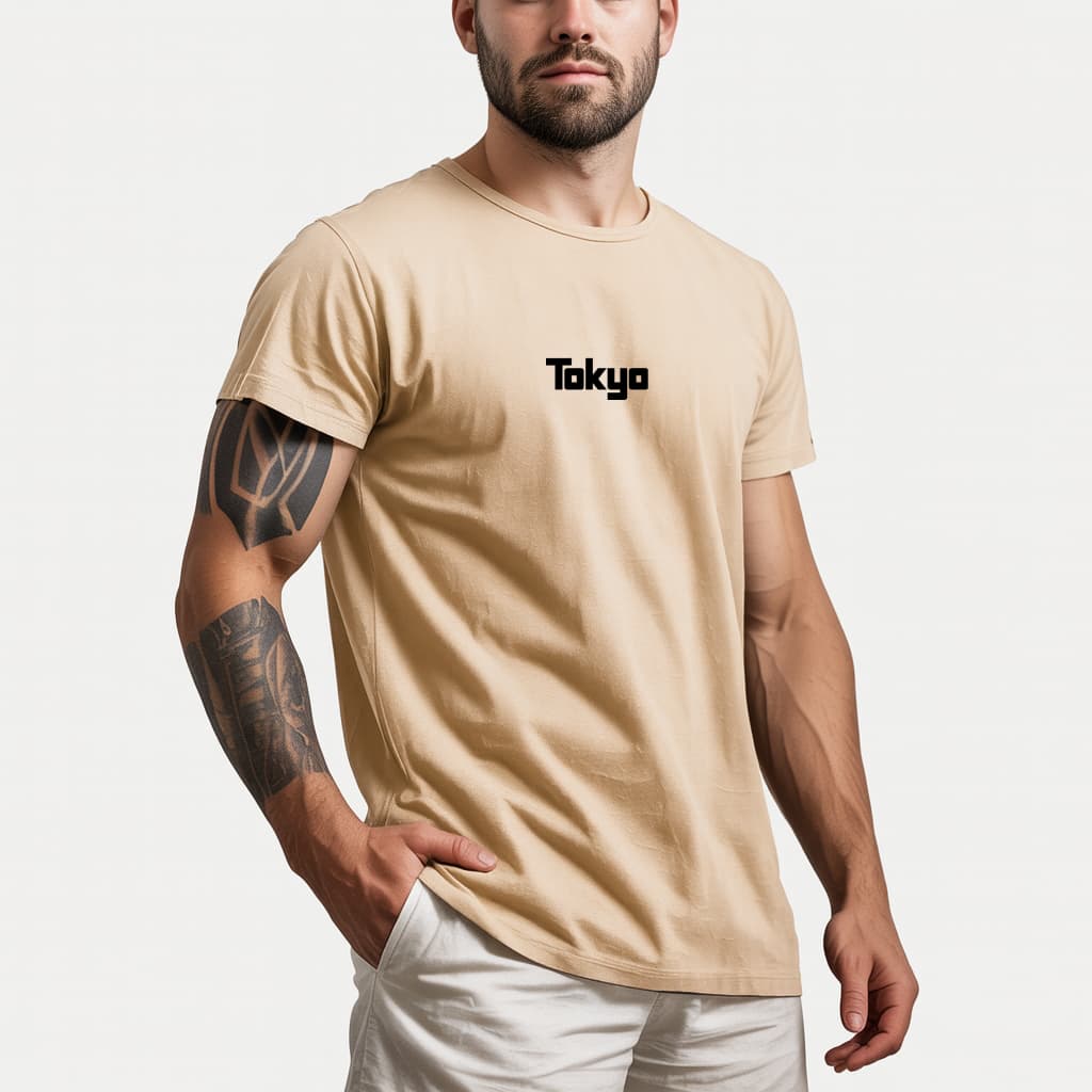 Camiseta Masculina Básica Slim Streetwear Estilosa Natal Tokyo