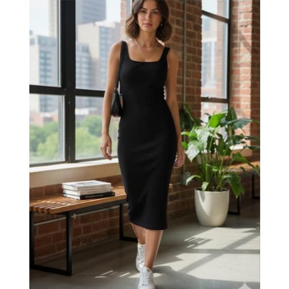 Vestido De Alça Tubinho Feminino Em Tricot Qualidade Premium Veste de 36 Ao 44