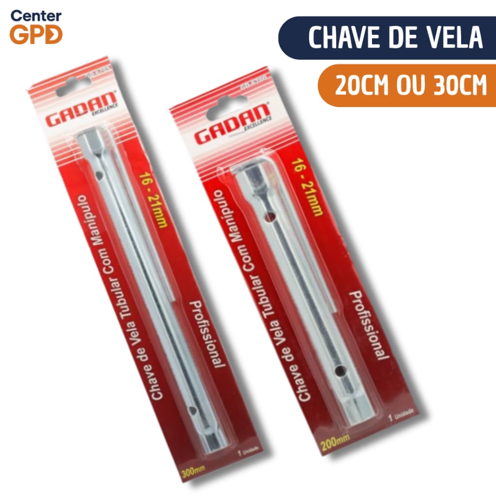 Chave de Vela Tubular com Manipulo de 20CM ou 30CM | Aço Cromado