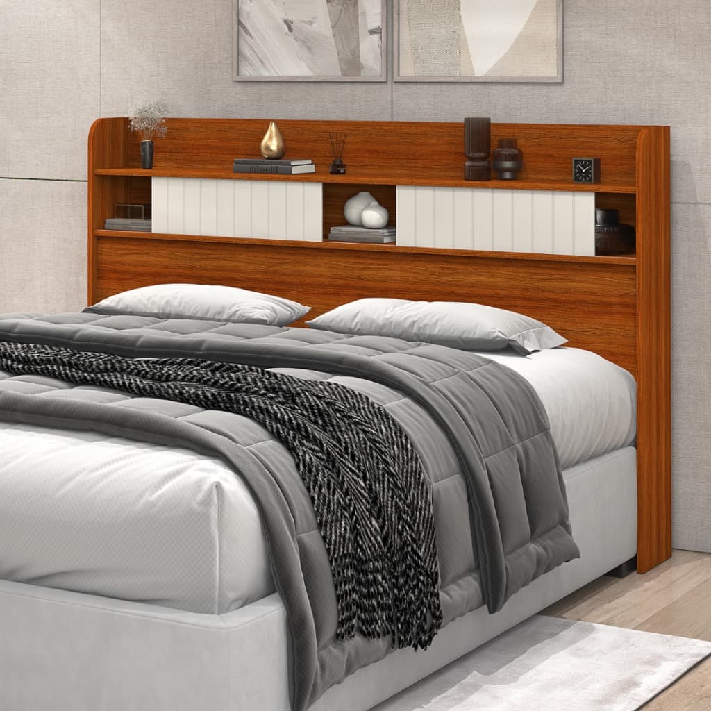 Cabeceira Dubai MDF Cores Diversas Design Moderno Prateleiras