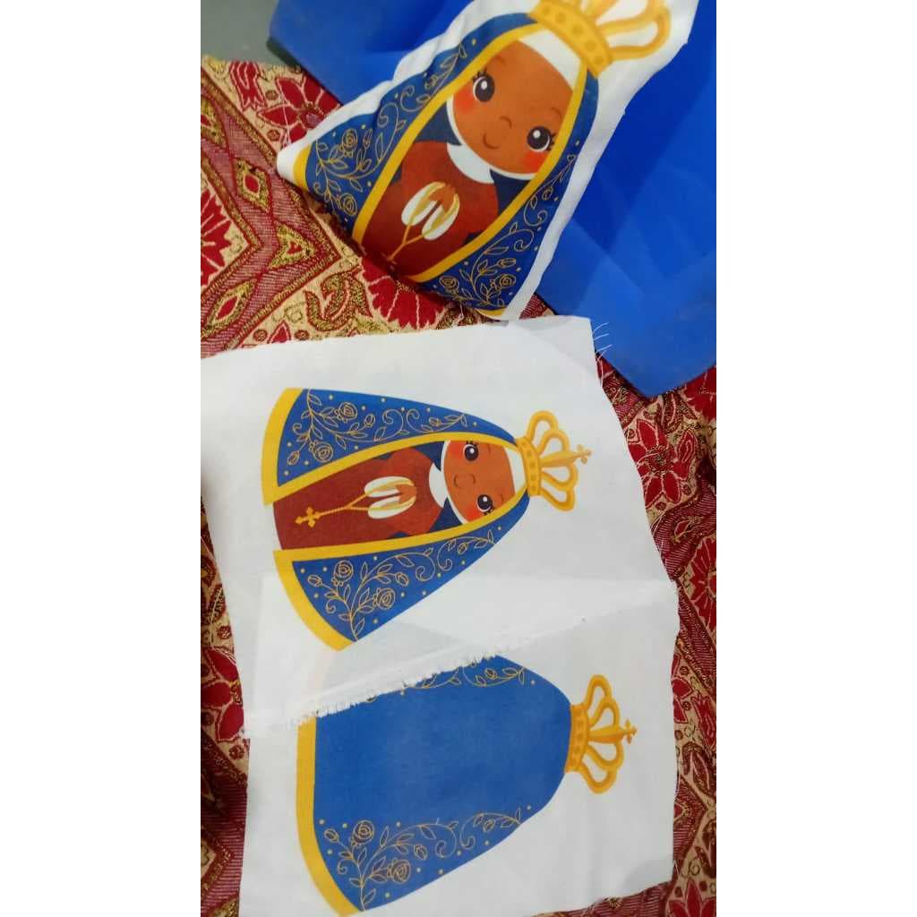 TECIDO SUBLIMADO ESTAMPADO PARA ALMOFADA NANINHA NOSSA SENHORA FRENTE E VERSO 28CM