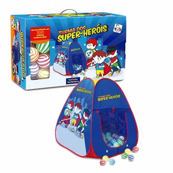 Barraca Infantil Turma dos Super Heróis com 100 Bolinhas Coloridas Pica-Pau Brinquedos