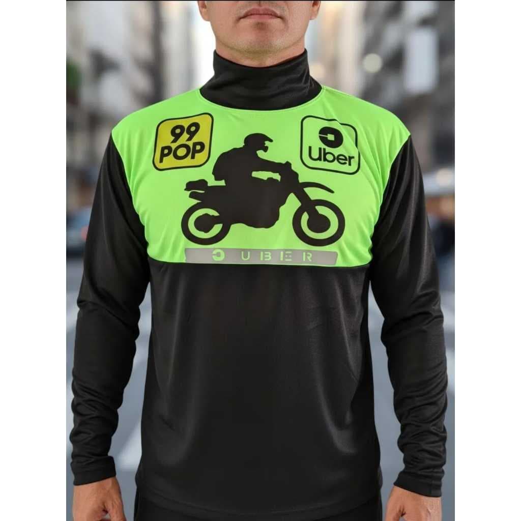 Blusa/Camisa Moto Uber e 99 Pop Aplicativo (possui faixa refletiva)
