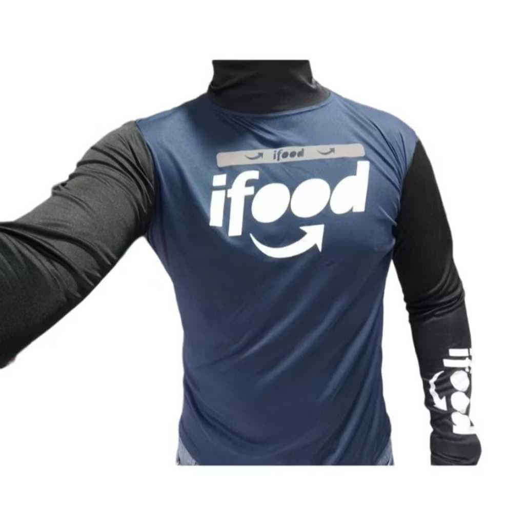 Camisa manga longa entregador Ifood blusa gola alta UV
