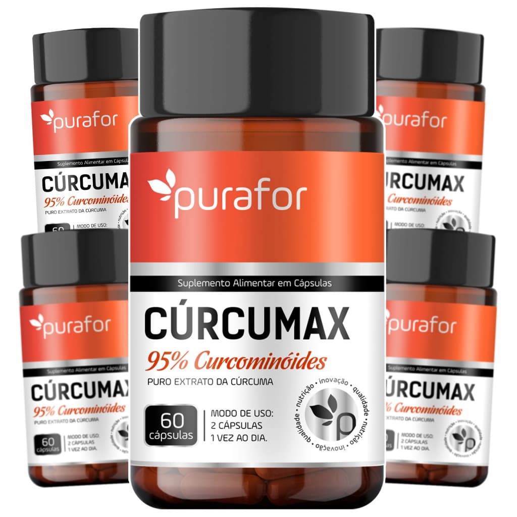 5x Cur.cumax Extrato 95% Cur.cuminóides 60caps Alta Padronização e Praticidade no Consumo Diário