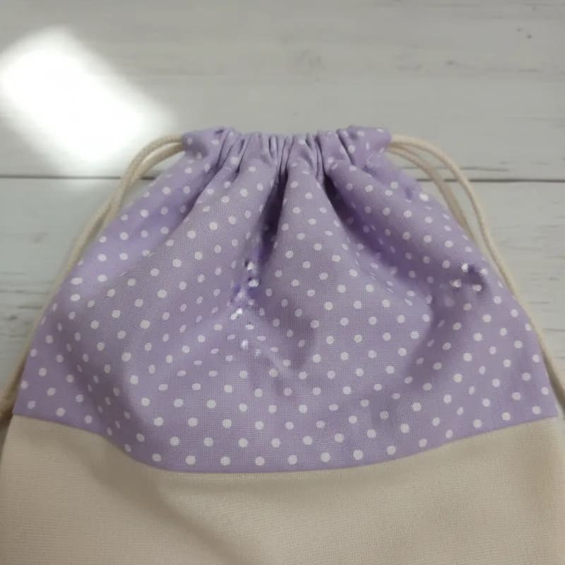 Saquinho De Pano Multiuso Lilás Poá Cordão 20x30