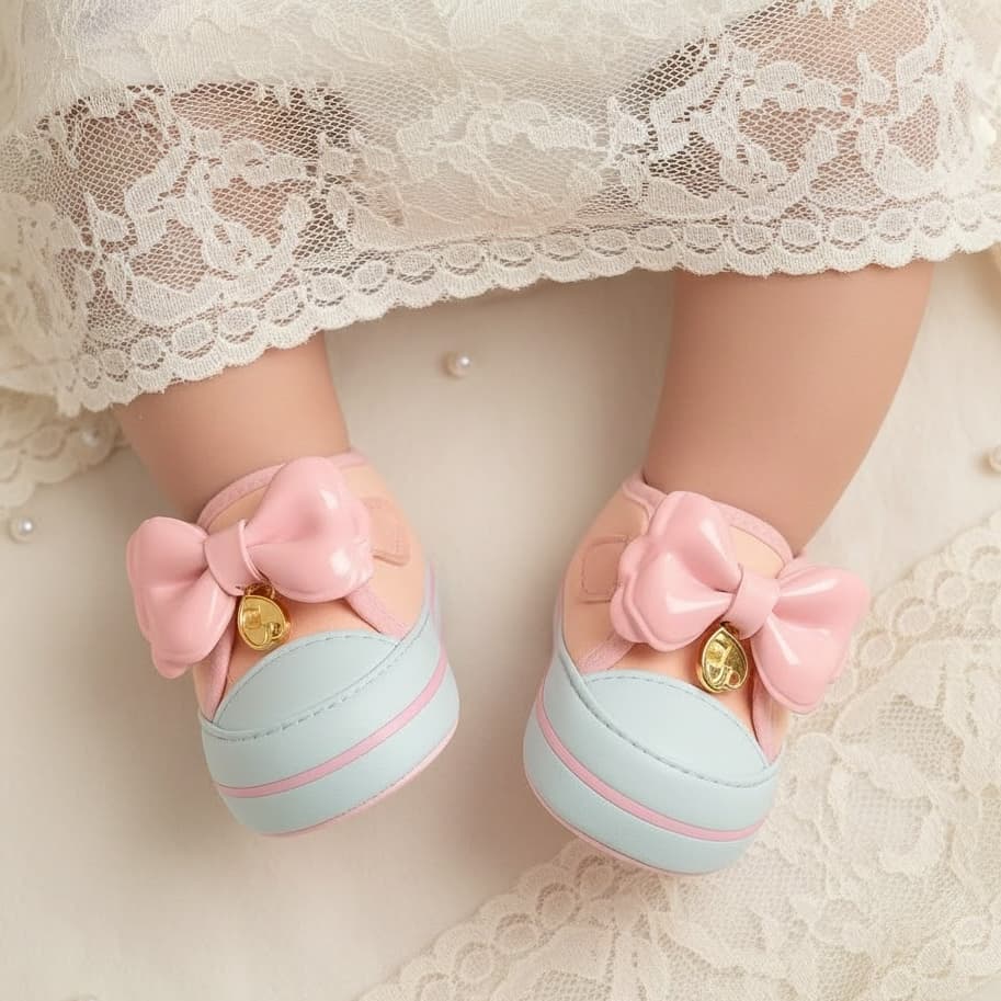 Tênis Infantil Feminino De Verniz Para Menina Bebê Lançamento Com Lacinho Estiloso Envio Rápido