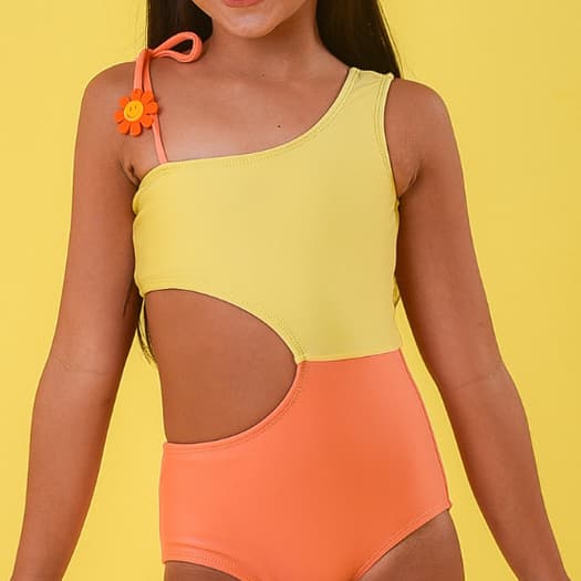 Maiô Infantil Menina I Proteção UV50+ I Todo Forrado I Confortável e Seguro para Praia e Piscina