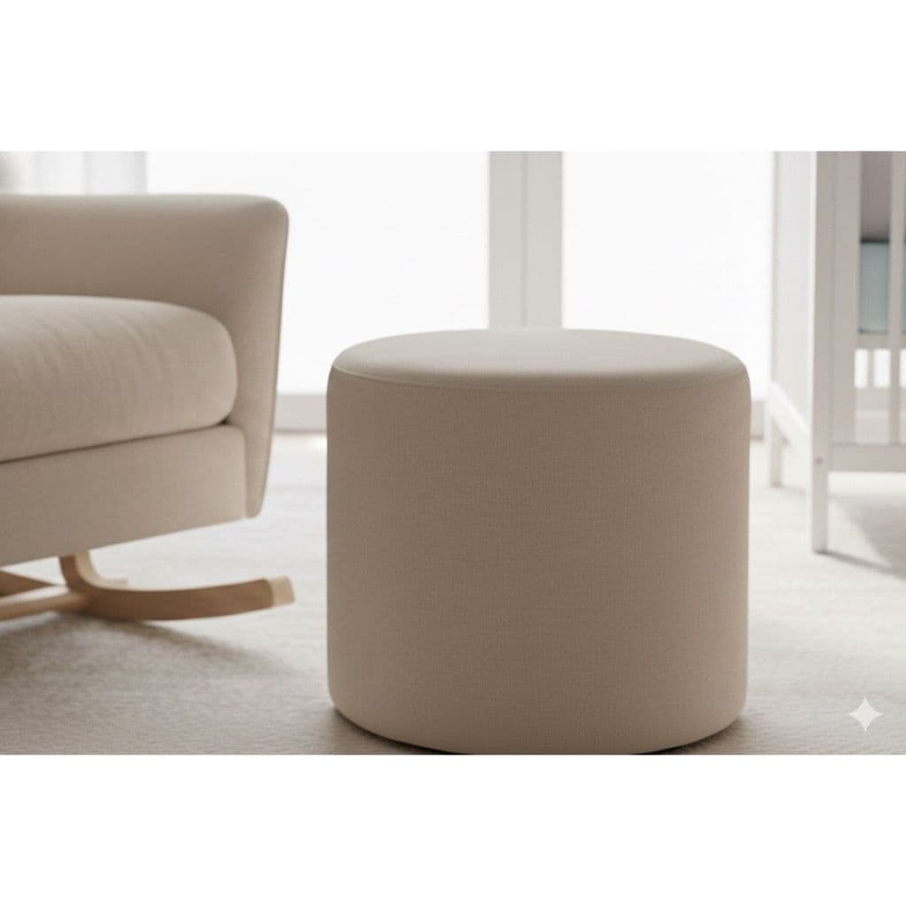 Puff Redondo Bouclé Estilo Banqueta Tecido Boucle Elegante