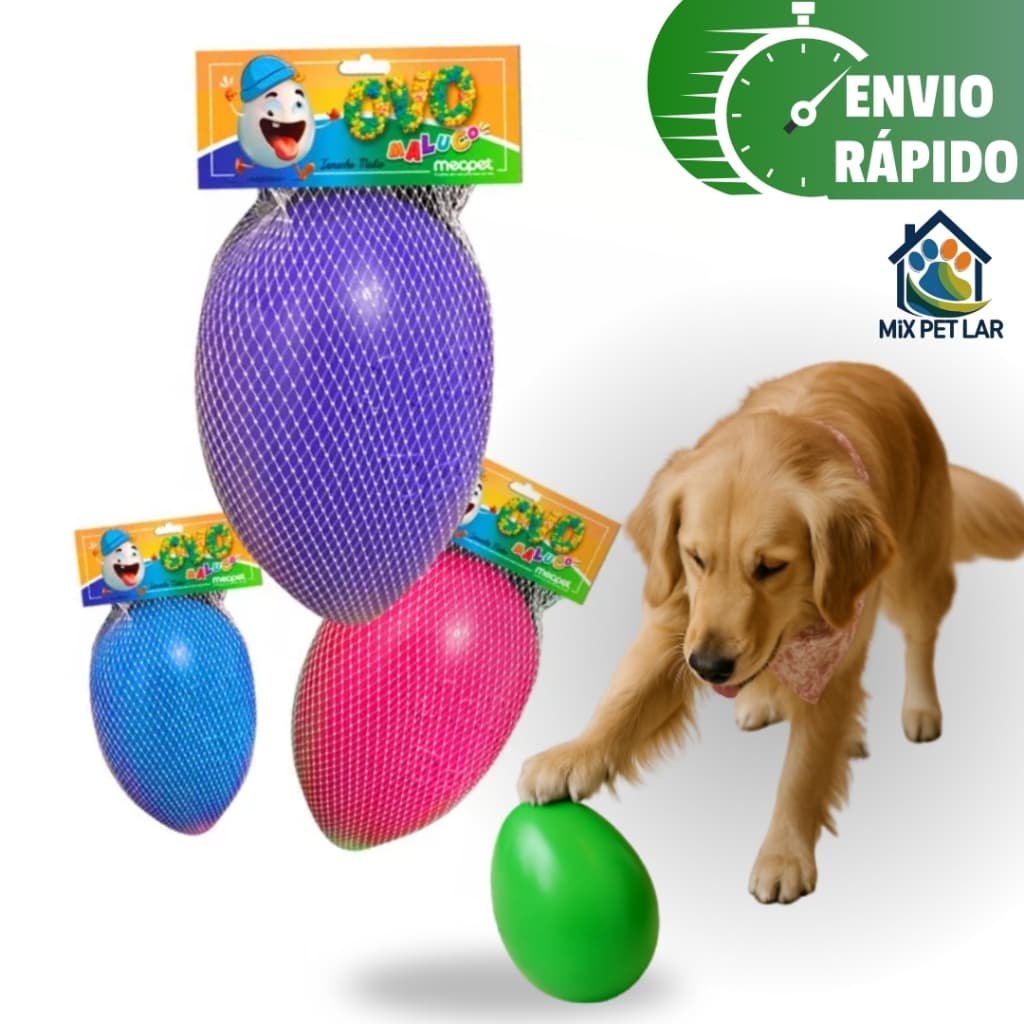 BRINQUEDO OVO MALUCO MORDEDOR PARA CACHORRO PET MATERIAL RESISTENTE MECPET