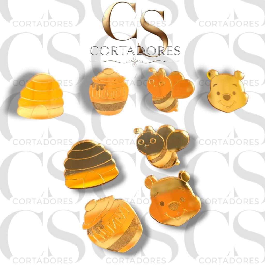 🌟 Apliques Ursinho Pooh em Acrílico – Super Brilhantes! Kit 12 ou 24 Unidades! 🌟