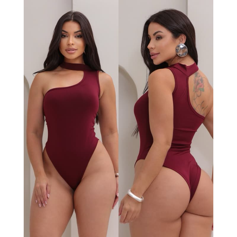 Body Mula Manca Feminino Gola Um Ombro Suplex Premium P M G