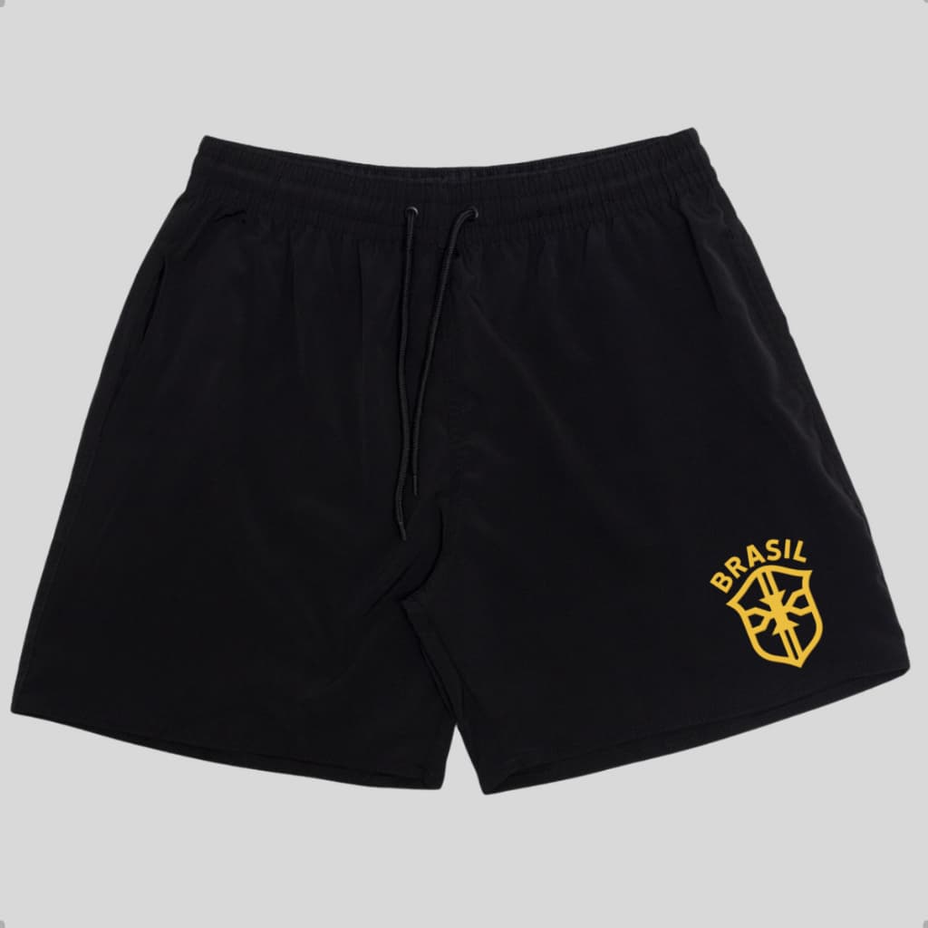 Short Brasil Bermuda Tectel Elastano Short Praia Rio Copa do Mundo Mauricinho Academia