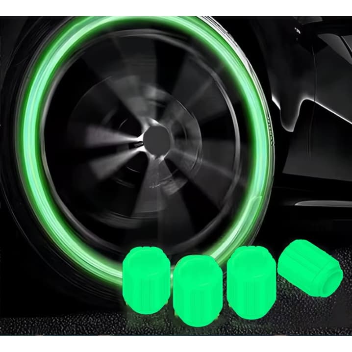 kit 2 a 12 Tampas da válvula do pneu de carro fluorescente decoração noturna brilhante bico da roda
