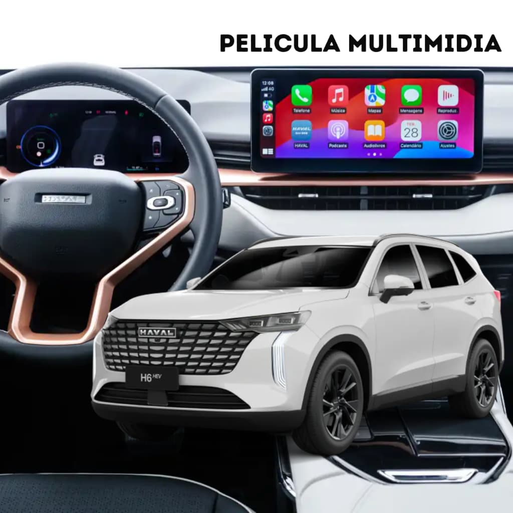 Hydrogel Transparente Película HD Premium Para Multimídia Haval H6 Ano 2025