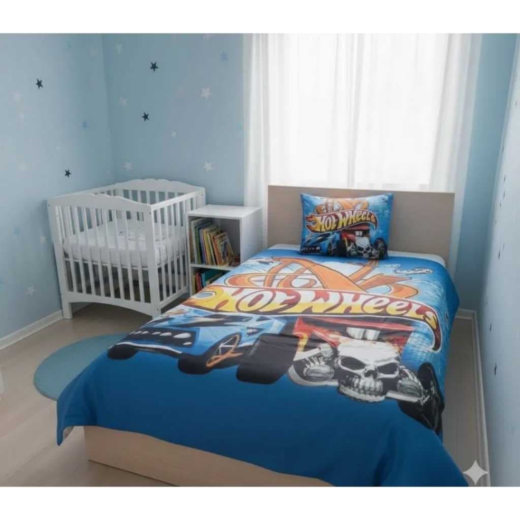Edredom Solteiro 2 Peças Personagem Estampado - Kit Cobre Leito Quarto Completo - Promoção Enxoval