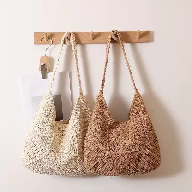 XY Bolsas.Bolsa moda Praia Tricot Croche Verão Clássica