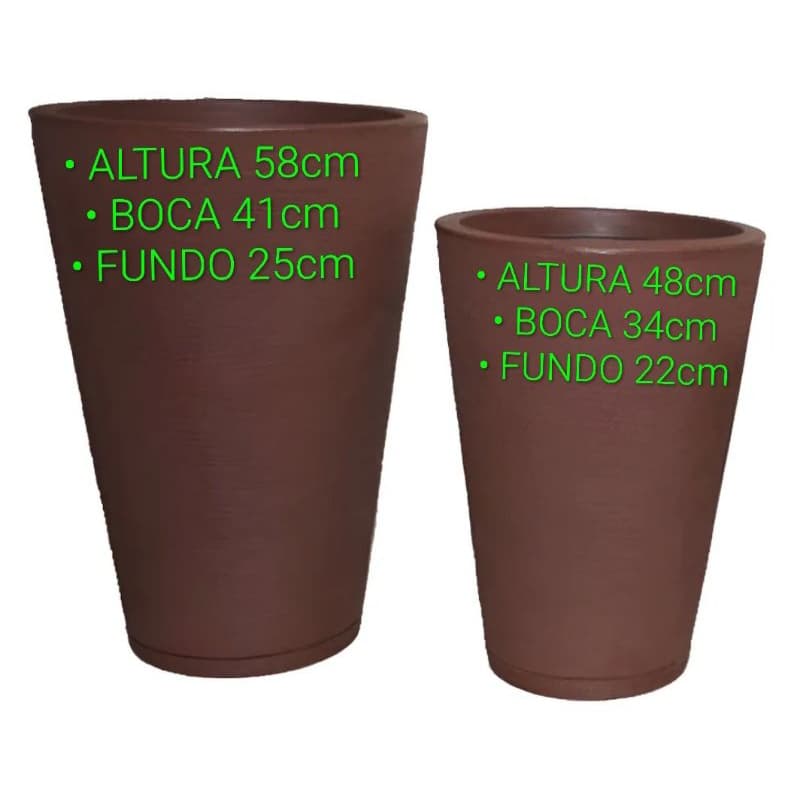 Kit 2 Vasos Coluna Escovada Premium Grande 3,4, Leve Ideal Para Áreas de Piscinas Entrada, Canto de Sala, Recepção,.....