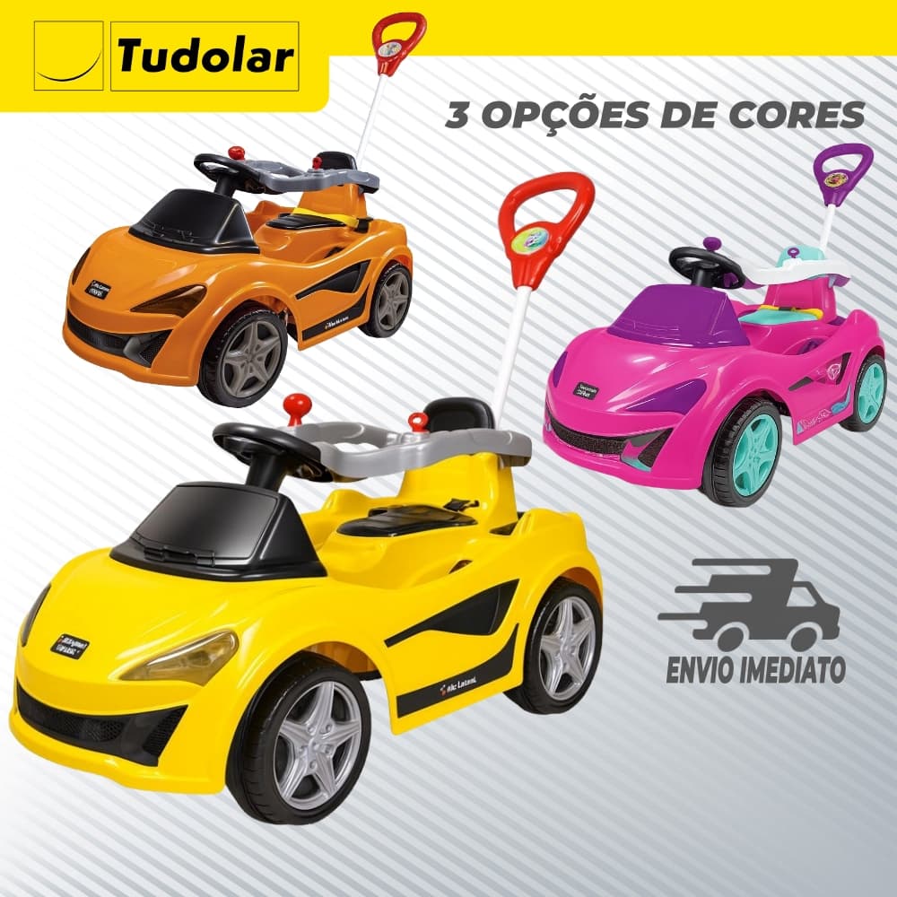 Carrinho Passeio Infantil c/ Pedal Cinto de Segurança Seguro Confortável Carrinho Passeio MC Laram