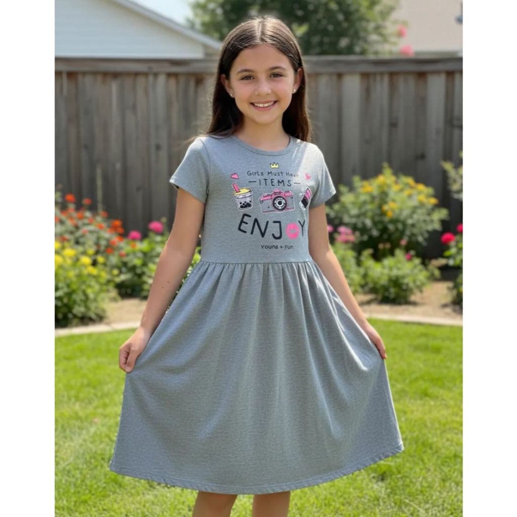 VESTIDO INFANTIL PRINCESINHA ENJOY - TAMANHOS 10 E 12