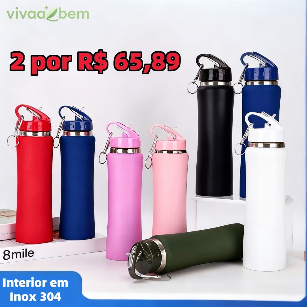 Garrafa Térmica 750ML Com Bico Tumbl Aço Inoxidável Academia Trabalho