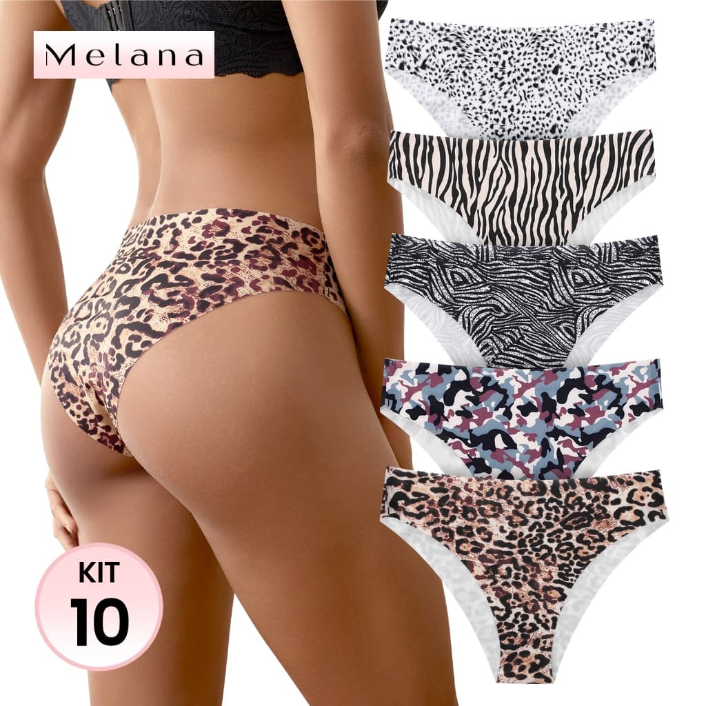 Melana Kit 10 Biquini Fio Dental Cortininha Neon Premium Marquinha Lançamento Verão Moda