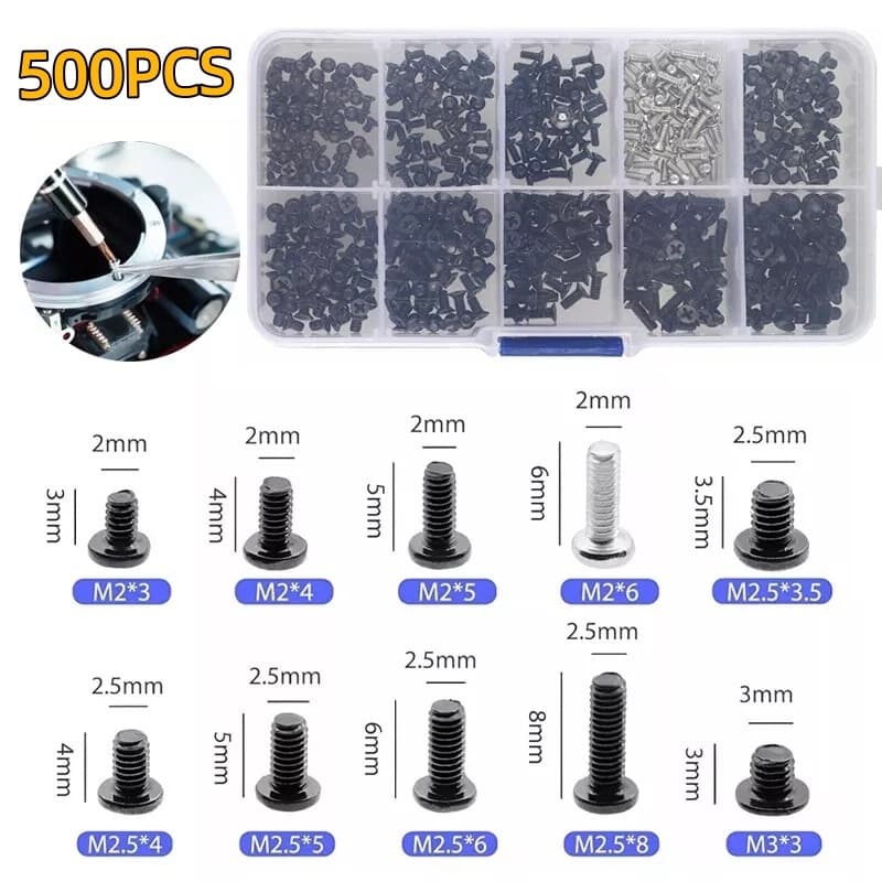 500 Peças Kit de Parafusos para Notebook