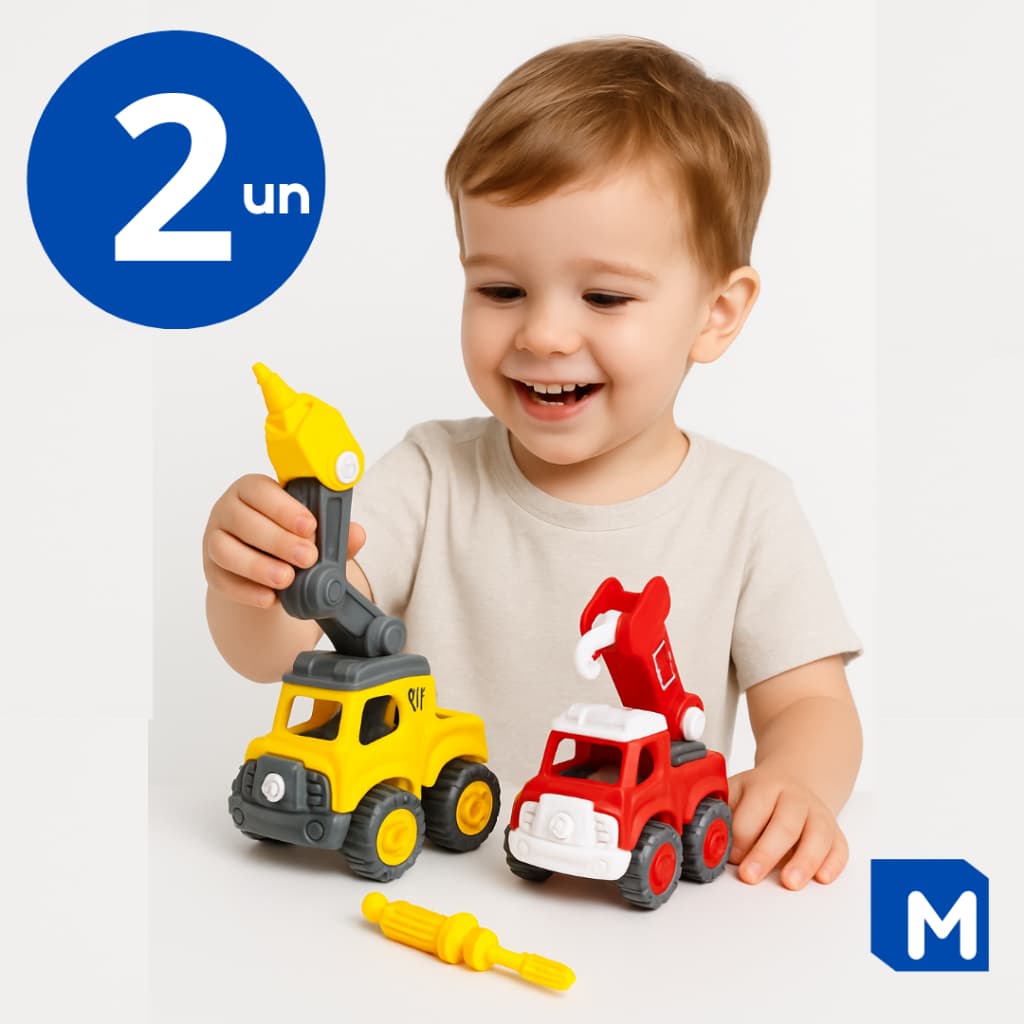 Caminhão de Bombeiros e Guincho Monta e Desmonta Educativo Chave Inclusa!